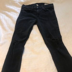 Rag and Bone black destroyed jeans size 30